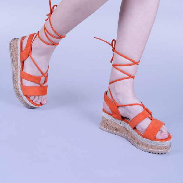 Sandale dama Afina portocalii, 4 - Kalapod.net